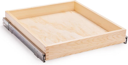 26''W x 21''D x 3''H Pull Out Cabinet Drawer Soft Close Slide Out Wood Organizer for Kitchen, Finished, Bottom and Side Assembly (Wood Drawer Part Width is 25inch)