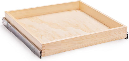 26''W x 21''D x 3''H Pull Out Cabinet Drawer Soft Close Slide Out Wood Organizer for Kitchen, Finished, Bottom and Side Assembly (Wood Drawer Part Width is 25inch)