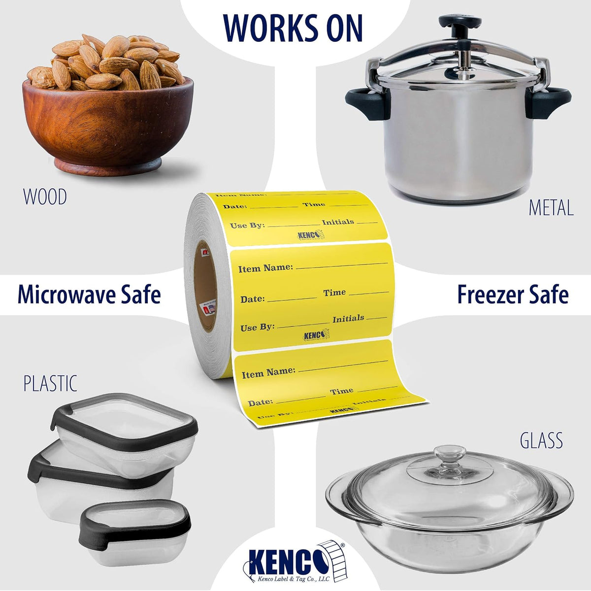 Dissolvable Food Labels for Glass, Plastic Metal, Wood - Washes Off No Residue - Food Prep and Rotation, Canning, Commercial Use and More! USA Made