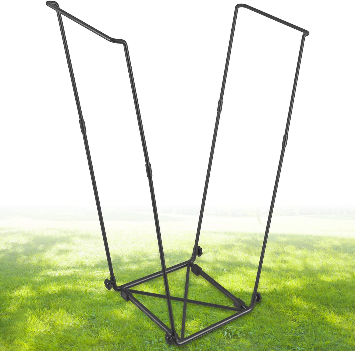 Trash Bag Holder, Outdoor Metal Leaf Bag Holder Stand, Garbage Bag Frame Holder for 30-45 Gallon Bags for Leaves, Camping, Yard Weeding, Lawn Party