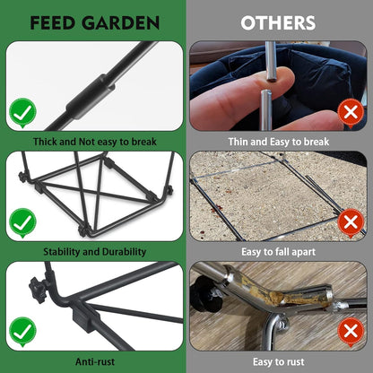 Trash Bag Holder, Outdoor Metal Leaf Bag Holder Stand, Garbage Bag Frame Holder for 30-45 Gallon Bags for Leaves, Camping, Yard Weeding, Lawn Party