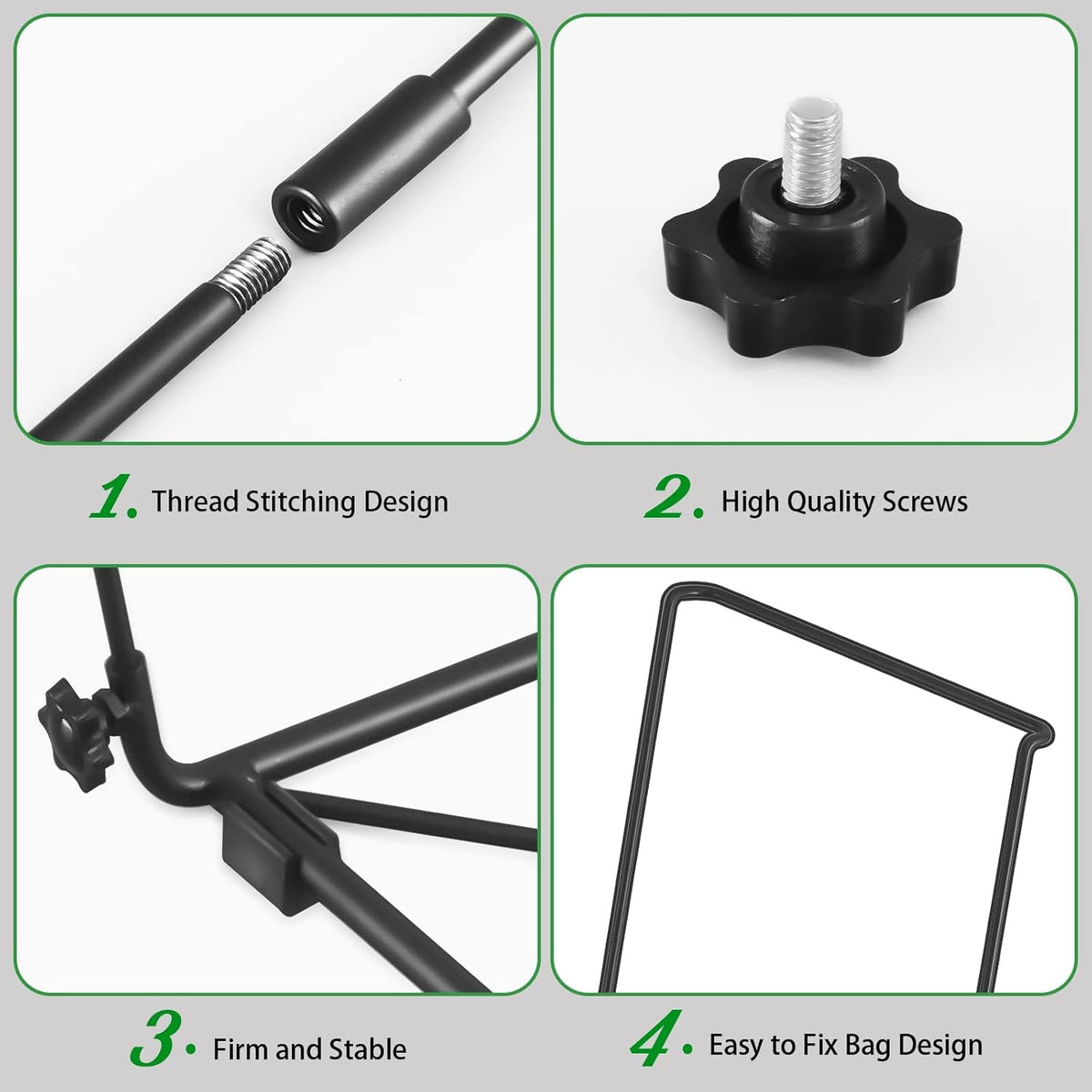 Trash Bag Holder, Outdoor Metal Leaf Bag Holder Stand, Garbage Bag Frame Holder for 30-45 Gallon Bags for Leaves, Camping, Yard Weeding, Lawn Party