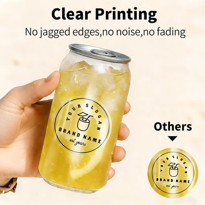 500 Labels/Roll 2" Round Transparent Thermal Labels, Self-Adhesive Clear Circle Sticker for Logo, Candle Jar, Product Packaging, Envelope Seal, Small Business