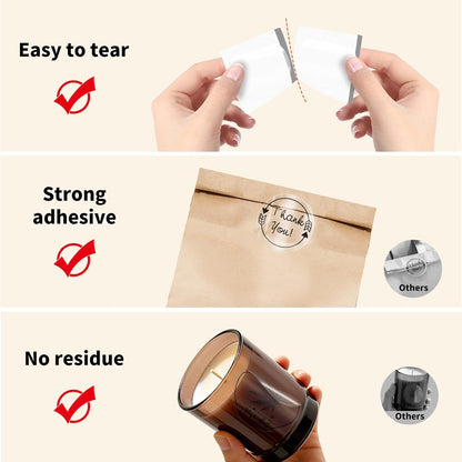 500 Labels/Roll 2" Round Transparent Thermal Labels, Self-Adhesive Clear Circle Sticker for Logo, Candle Jar, Product Packaging, Envelope Seal, Small Business
