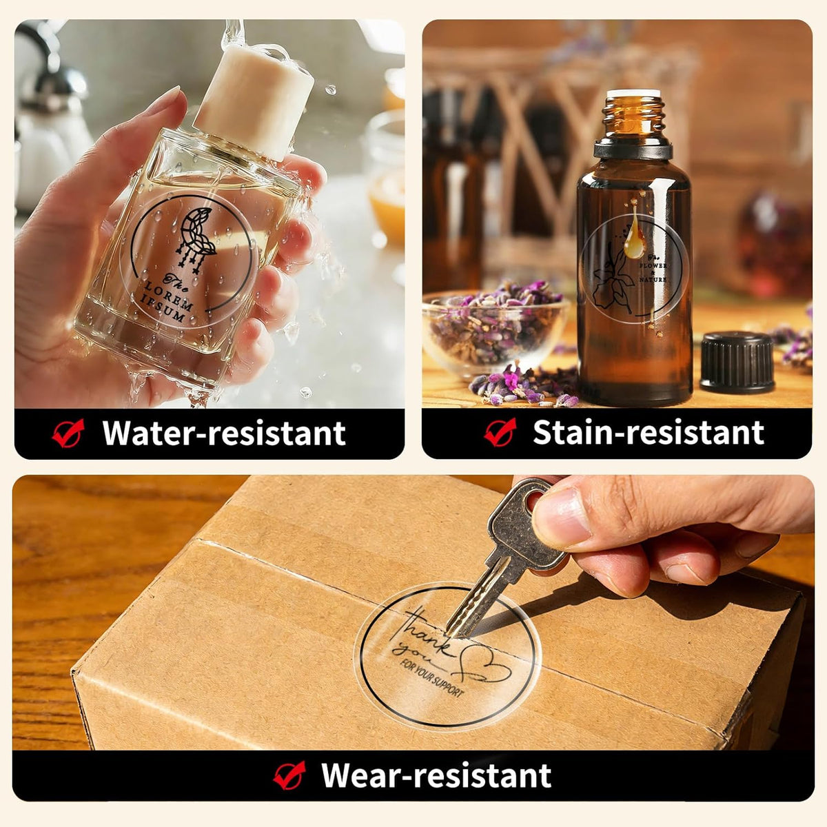 500 Labels/Roll 2" Round Transparent Thermal Labels, Self-Adhesive Clear Circle Sticker for Logo, Candle Jar, Product Packaging, Envelope Seal, Small Business