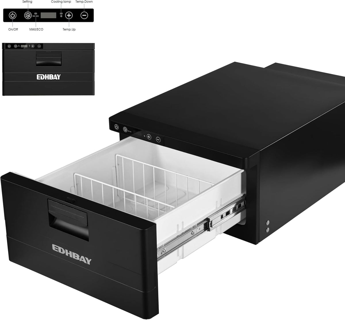 RV Car Protable Refrigerator 12V 24V 34 Quart 32L Drawer Freezer for Truck Van RV Camper SUV Boat Travel Camping Road Trips Tailgating -4℉~50℉