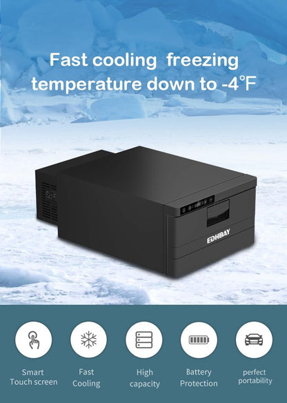 RV Car Protable Refrigerator 12V 24V 34 Quart 32L Drawer Freezer for Truck Van RV Camper SUV Boat Travel Camping Road Trips Tailgating -4℉~50℉