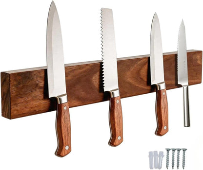 Magnetic Knife Holder for Wall, 20 Inch Acacia Wood Magnetic Knife Strip