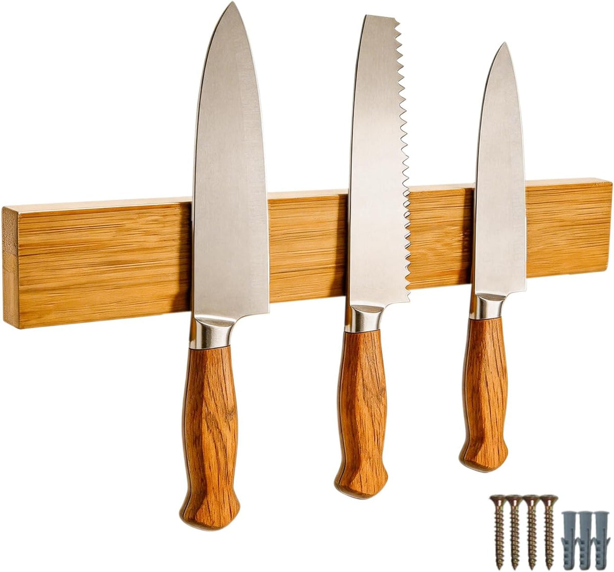 Magnetic Knife Holder for Wall, 20 Inch Acacia Wood Magnetic Knife Strip