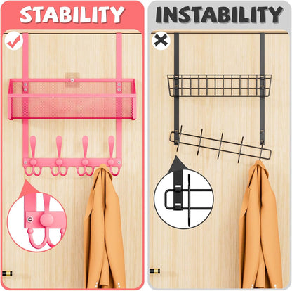 Over The Door Hooks Organizer, Coat Rack Over The Door Storage Hanger Towel Rack, Back of Door Storage Organizer for Bathroom,Bedroom,Kitchen,Office (Black, 3-Tier)