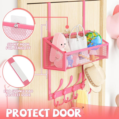 Over The Door Hooks Organizer, Coat Rack Over The Door Storage Hanger Towel Rack, Back of Door Storage Organizer for Bathroom,Bedroom,Kitchen,Office (Black, 3-Tier)