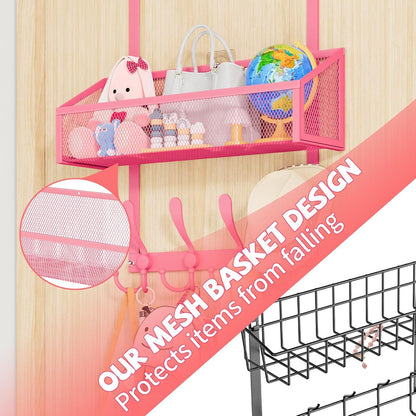 Over The Door Hooks Organizer, Coat Rack Over The Door Storage Hanger Towel Rack, Back of Door Storage Organizer for Bathroom,Bedroom,Kitchen,Office (Black, 3-Tier)