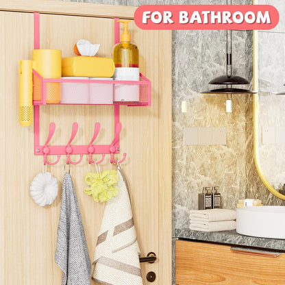 Over The Door Hooks Organizer, Coat Rack Over The Door Storage Hanger Towel Rack, Back of Door Storage Organizer for Bathroom,Bedroom,Kitchen,Office (Black, 3-Tier)