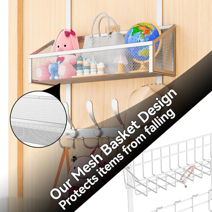 Over The Door Hooks Organizer, Coat Rack Over The Door Storage Hanger Towel Rack, Back of Door Storage Organizer for Bathroom,Bedroom,Kitchen,Office (Black, 3-Tier)
