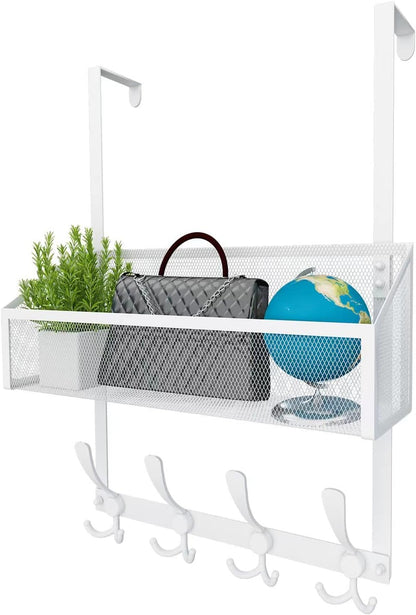 Over The Door Hooks Organizer, Coat Rack Over The Door Storage Hanger Towel Rack, Back of Door Storage Organizer for Bathroom,Bedroom,Kitchen,Office (Black, 3-Tier)