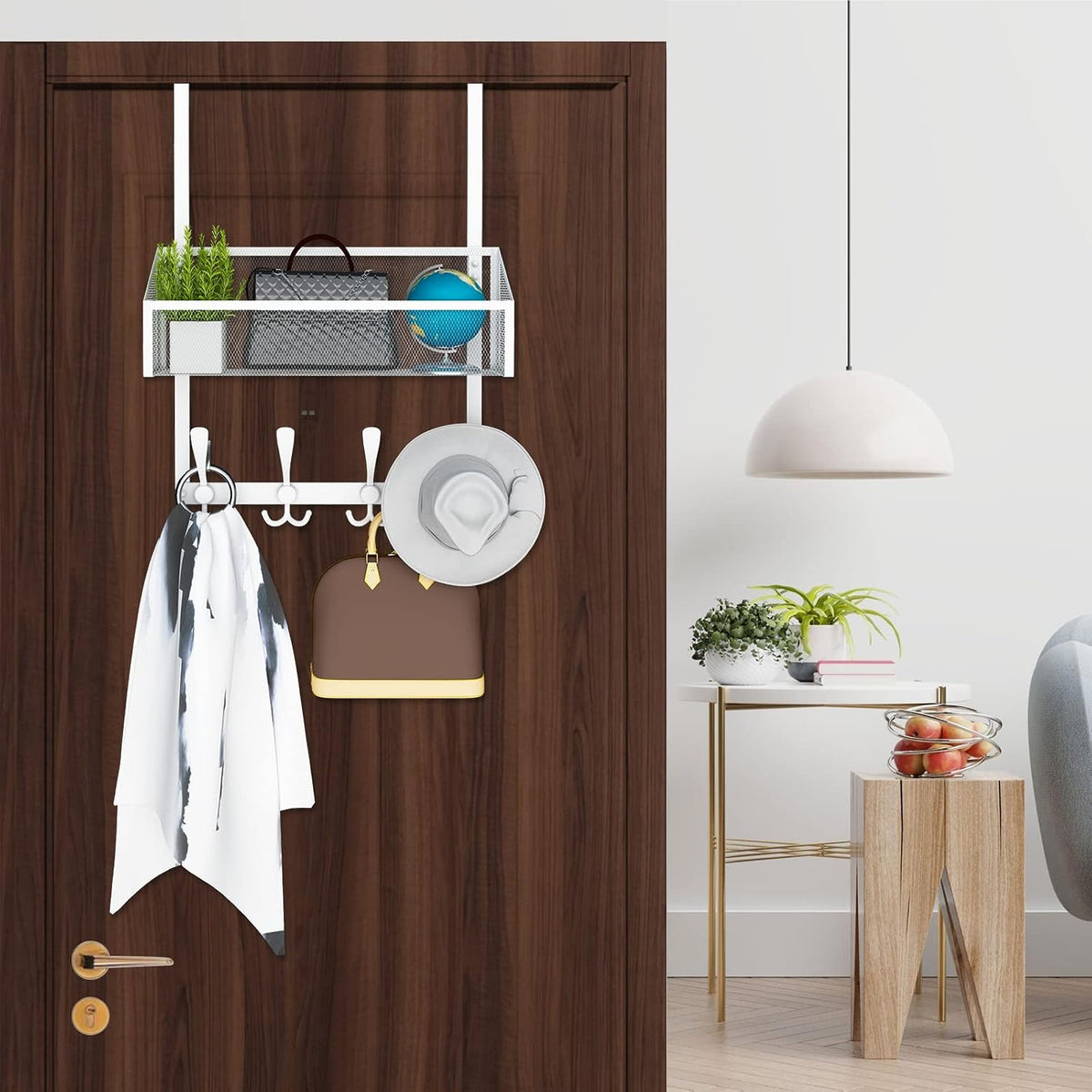 Over The Door Hooks Organizer, Coat Rack Over The Door Storage Hanger Towel Rack, Back of Door Storage Organizer for Bathroom,Bedroom,Kitchen,Office (Black, 3-Tier)