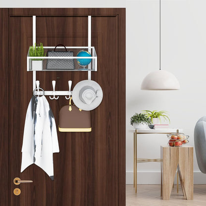 Over The Door Hooks Organizer, Coat Rack Over The Door Storage Hanger Towel Rack, Back of Door Storage Organizer for Bathroom,Bedroom,Kitchen,Office (Black, 3-Tier)
