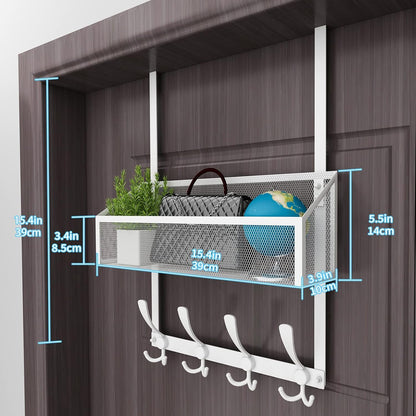 Over The Door Hooks Organizer, Coat Rack Over The Door Storage Hanger Towel Rack, Back of Door Storage Organizer for Bathroom,Bedroom,Kitchen,Office (Black, 3-Tier)