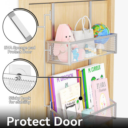 Over The Door Hooks Organizer, Coat Rack Over The Door Storage Hanger Towel Rack, Back of Door Storage Organizer for Bathroom,Bedroom,Kitchen,Office (Black, 3-Tier)