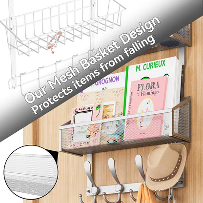Over The Door Hooks Organizer, Coat Rack Over The Door Storage Hanger Towel Rack, Back of Door Storage Organizer for Bathroom,Bedroom,Kitchen,Office (Black, 3-Tier)