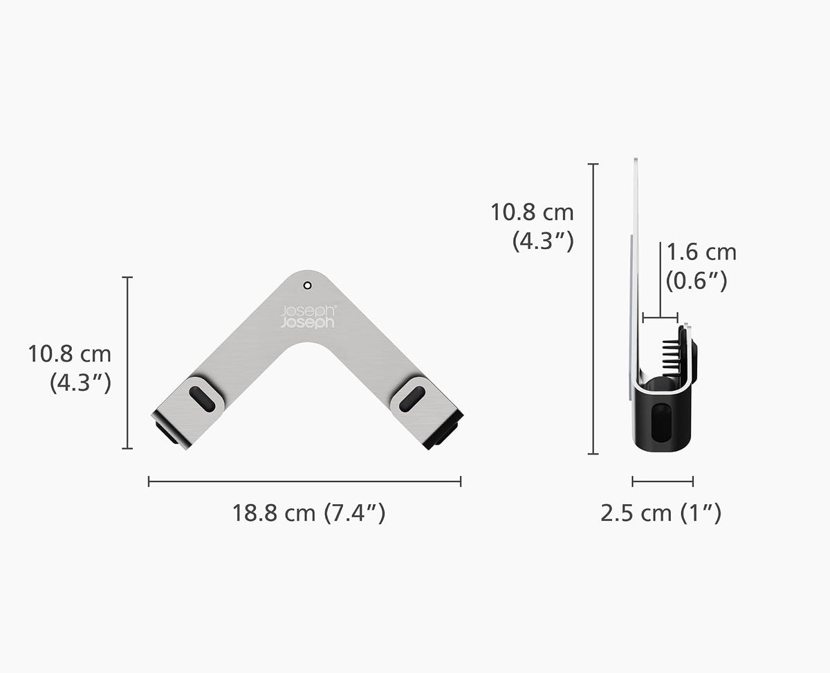 Space Set of 2 Pot and Pan Lid Holders Self Adhesive Wall Mount Storage Organizer, Suitable for Lids up to 11 in, 3M VHB Tape and Screws Included, Stainless Steel