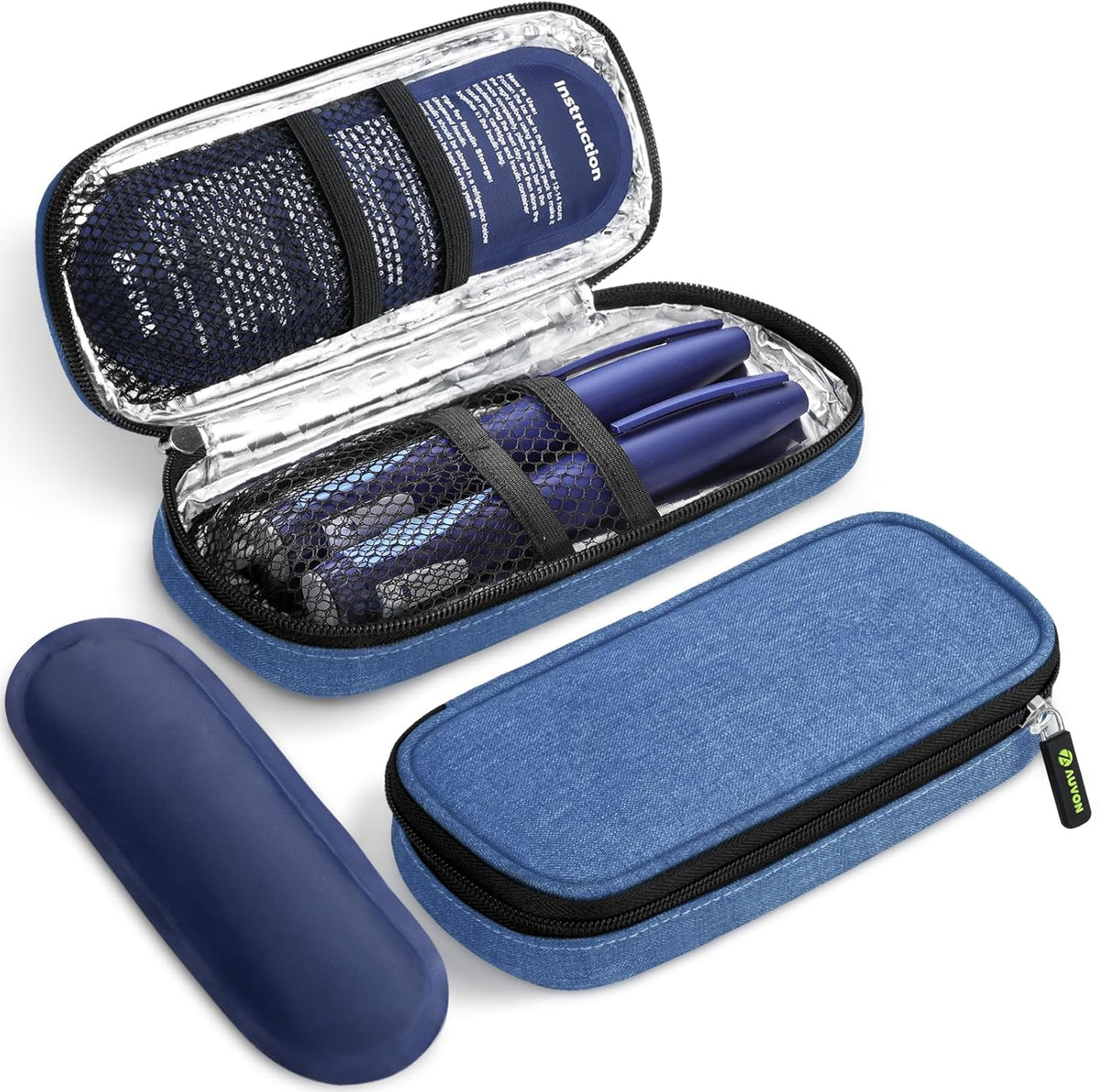 Insulin Cooler Travel Case, Diabete Care, 2x90g TSA-Approved Ice Pack | Diabetic Medication Insulated Cooling Bag for 2 Insulin Pens and Diabetic Supplies Storage, Compact for Daily Life and Trips