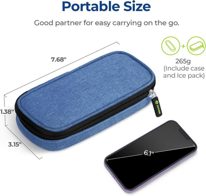 Insulin Cooler Travel Case, Diabete Care, 2x90g TSA-Approved Ice Pack | Diabetic Medication Insulated Cooling Bag for 2 Insulin Pens and Diabetic Supplies Storage, Compact for Daily Life and Trips