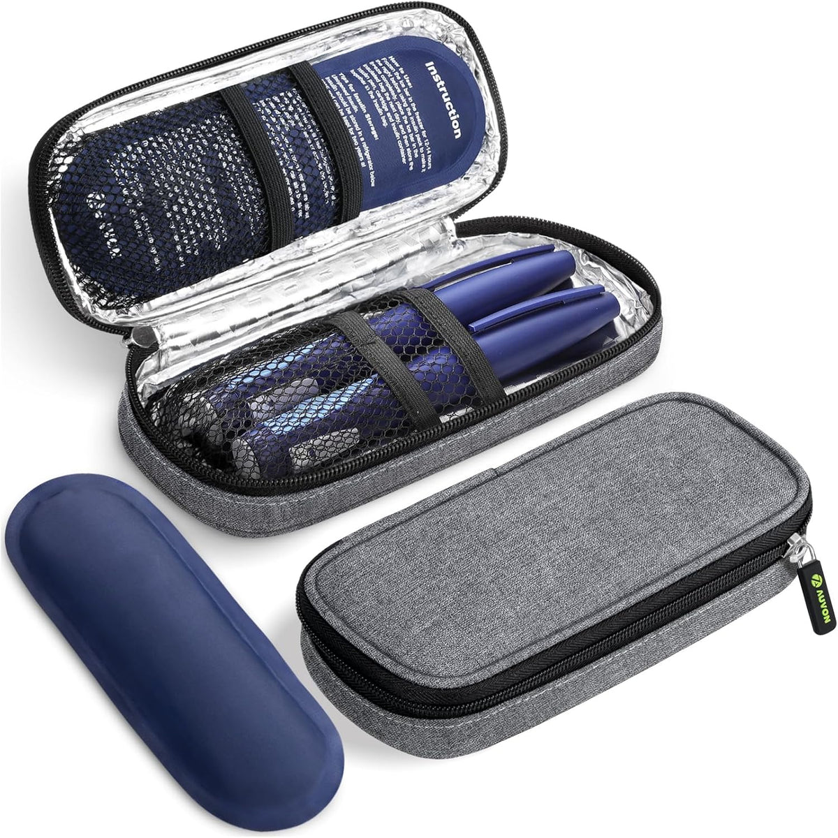Insulin Cooler Travel Case, Diabete Care, 2x90g TSA-Approved Ice Pack | Diabetic Medication Insulated Cooling Bag for 2 Insulin Pens and Diabetic Supplies Storage, Compact for Daily Life and Trips
