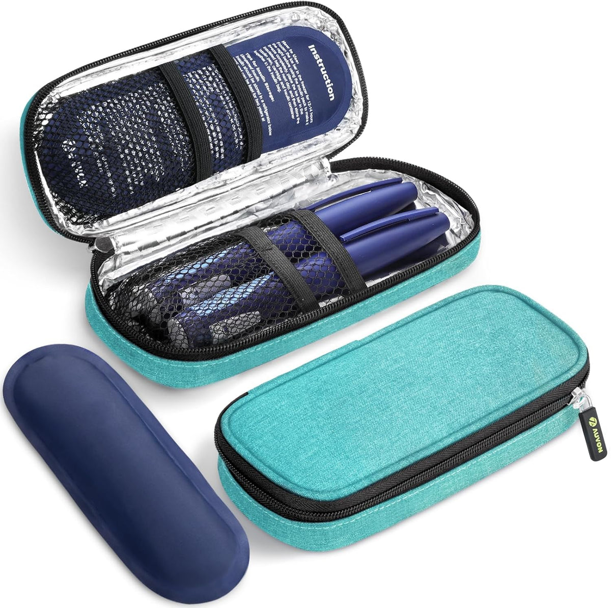 Insulin Cooler Travel Case, Diabete Care, 2x90g TSA-Approved Ice Pack | Diabetic Medication Insulated Cooling Bag for 2 Insulin Pens and Diabetic Supplies Storage, Compact for Daily Life and Trips