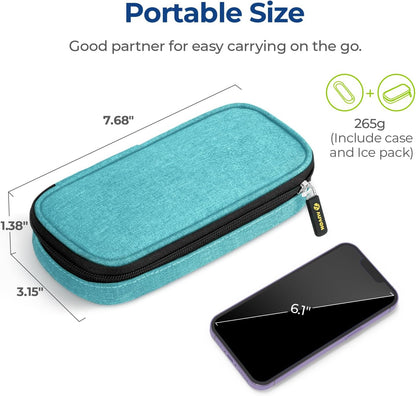 Insulin Cooler Travel Case, Diabete Care, 2x90g TSA-Approved Ice Pack | Diabetic Medication Insulated Cooling Bag for 2 Insulin Pens and Diabetic Supplies Storage, Compact for Daily Life and Trips