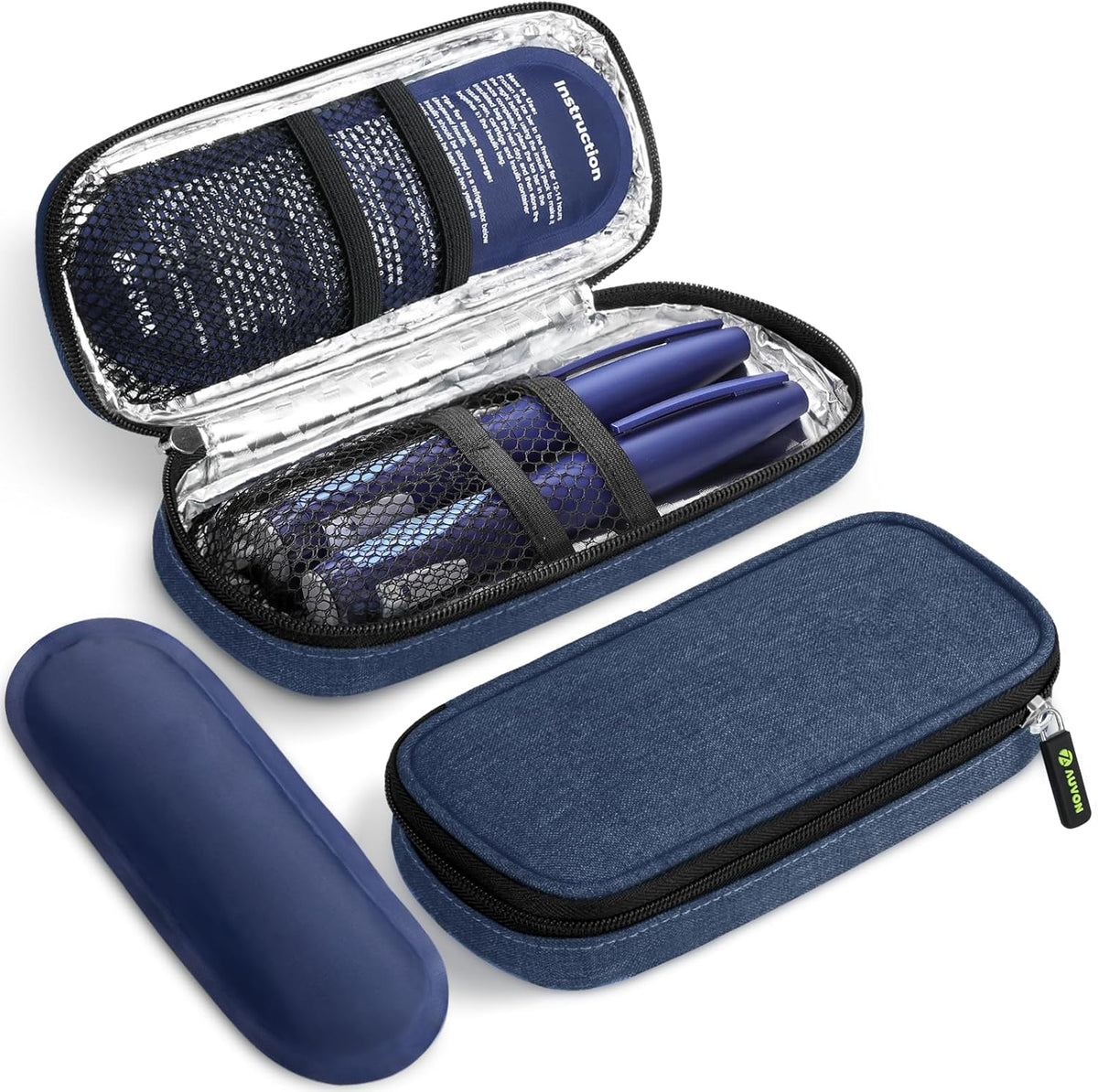 Insulin Cooler Travel Case, Diabete Care, 2x90g TSA-Approved Ice Pack | Diabetic Medication Insulated Cooling Bag for 2 Insulin Pens and Diabetic Supplies Storage, Compact for Daily Life and Trips