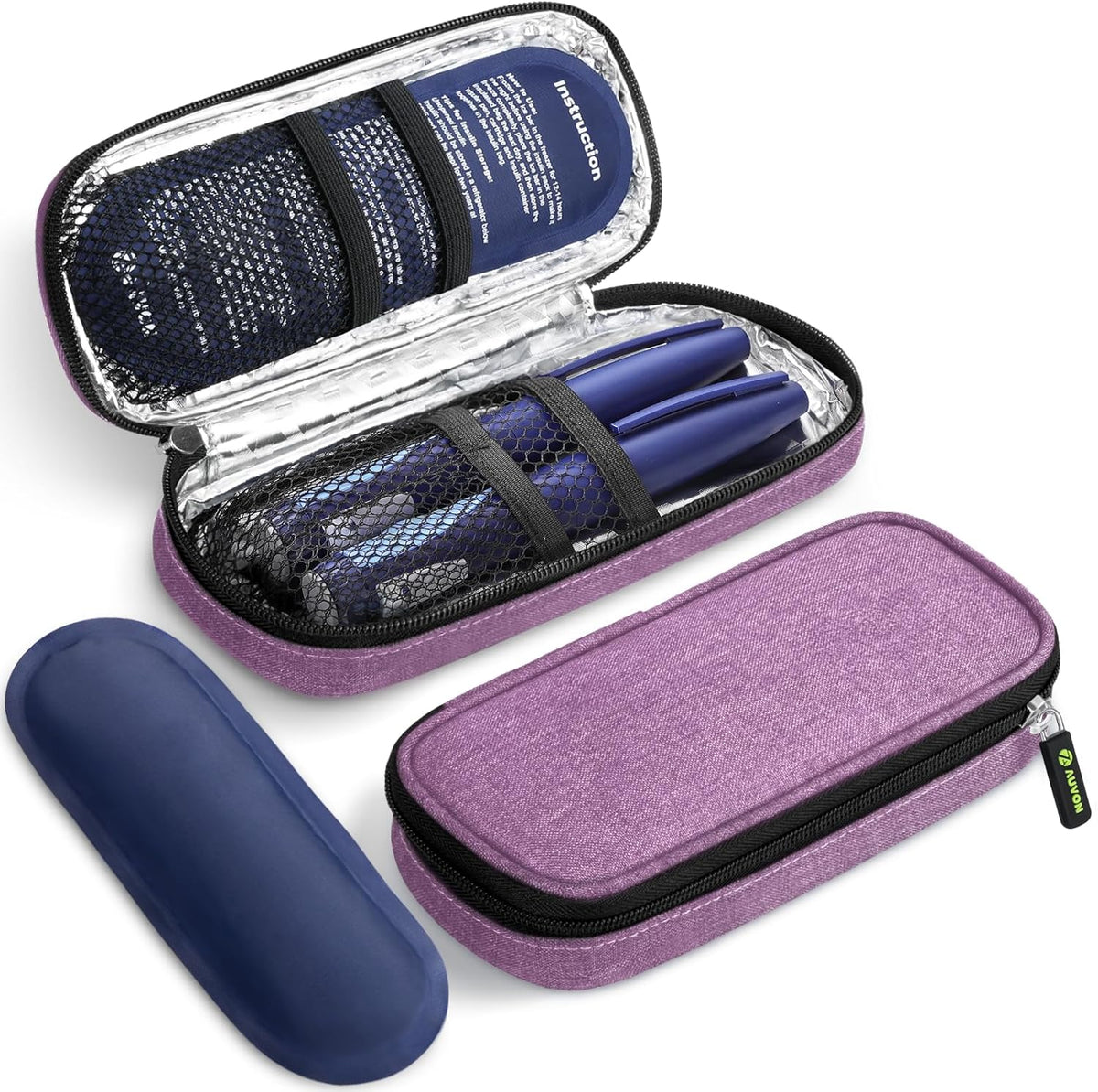 Insulin Cooler Travel Case, Diabete Care, 2x90g TSA-Approved Ice Pack | Diabetic Medication Insulated Cooling Bag for 2 Insulin Pens and Diabetic Supplies Storage, Compact for Daily Life and Trips