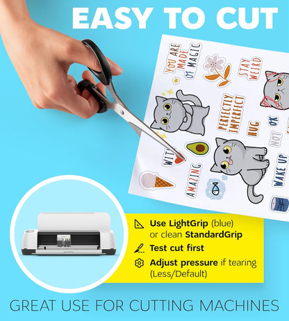 95% Clear Sticker Paper for Inkjet Printer and Laser – 20 Sheets, 8.5x11 Transparent Sticker Paper, Printable Vinyl, Waterproof Clear Labels for DIY Stickers & Decals