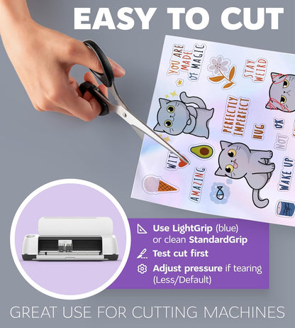 95% Clear Sticker Paper for Inkjet Printer and Laser – 20 Sheets, 8.5x11 Transparent Sticker Paper, Printable Vinyl, Waterproof Clear Labels for DIY Stickers & Decals