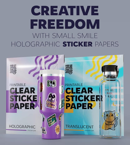 95% Clear Sticker Paper for Inkjet Printer and Laser – 20 Sheets, 8.5x11 Transparent Sticker Paper, Printable Vinyl, Waterproof Clear Labels for DIY Stickers & Decals
