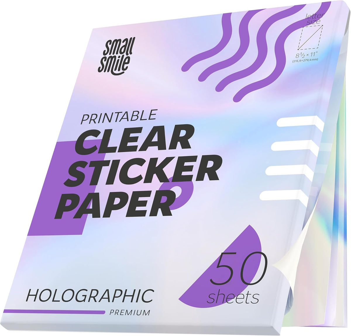 95% Clear Sticker Paper for Inkjet Printer and Laser – 20 Sheets, 8.5x11 Transparent Sticker Paper, Printable Vinyl, Waterproof Clear Labels for DIY Stickers & Decals