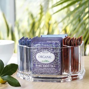 Clear Acrylic Two Lattices Tea Bags Holder Coffee Sugar Bag Case Guest Room Storage Boxes YTBH-001