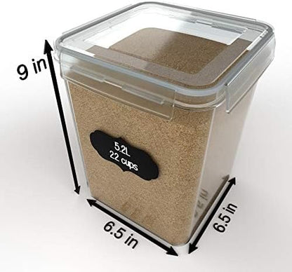 Simply Gourmet Airtight Food Storage Containers with Lids – 7 Piece Assorted Size Kitchen Pantry Organization Set, BPA-Free Clear Plastic, Stackable Containers for Cereal, Flour, Sugar, Rice, Snacks