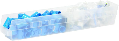 Akro-Mils 30124 Plastic Shelf Bins, Heavy Duty Storage Bins for Garage, Closet, and Drawer Organization, 24-Inch x 4-Inch x 4-Inch, Clear, 12-Pack