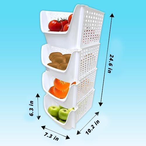TidyFriend Small Stackable Storage Bins for Toy Organizer and Storage, Toy Storage Organizer for Kids Room and Home Organization (White)