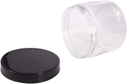 zmybcpack 16 oz Plastic Jars with Lids, Extra Labels, 1 Pen, Clear PET Seal Jar for Food Storage,Wide Opening Storage jar For Dry Food, Peanut, Powder, Kitchen & Craft Storage