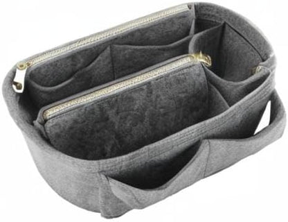 LEXSION Felt Purse Bag Organizer Insert with zipper Bag Tote Shaper Fit Speedy Neverful PM MM