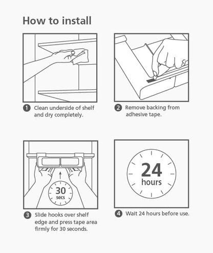 Joseph Joseph CupboardStore Under Shelf Storage Film, Foil and Bag Organizer, for Larger Rolls and Boxes, Fits Kitchen Units Over 13 in Wide, Large