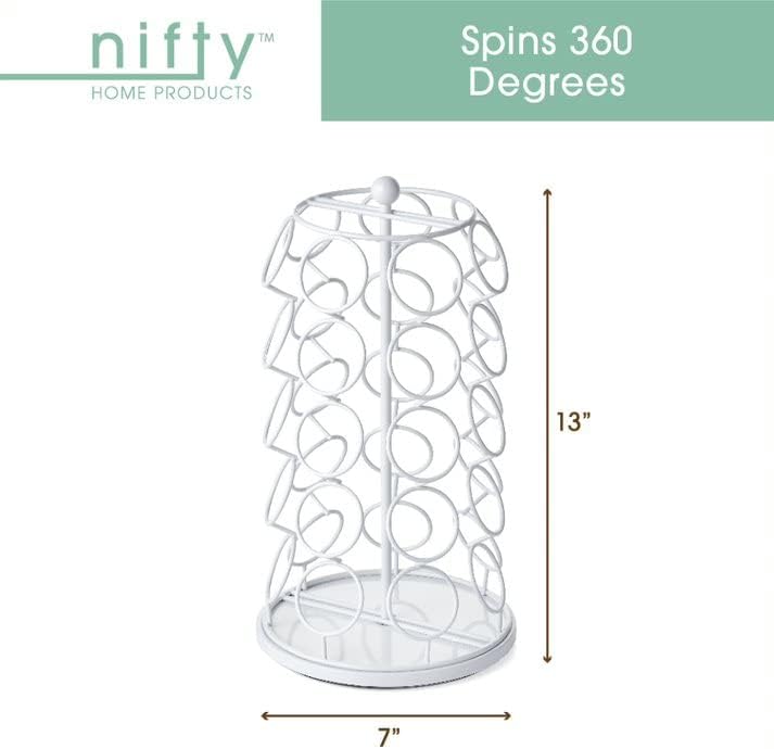 Nifty K Cup Holder – Compatible with K-Cups, Coffee Pod Carousel | 35 K Cup Holder, Spins 360-Degrees, Lazy Susan Platform, Modern Black Design, Home or Office Kitchen Counter Organizer