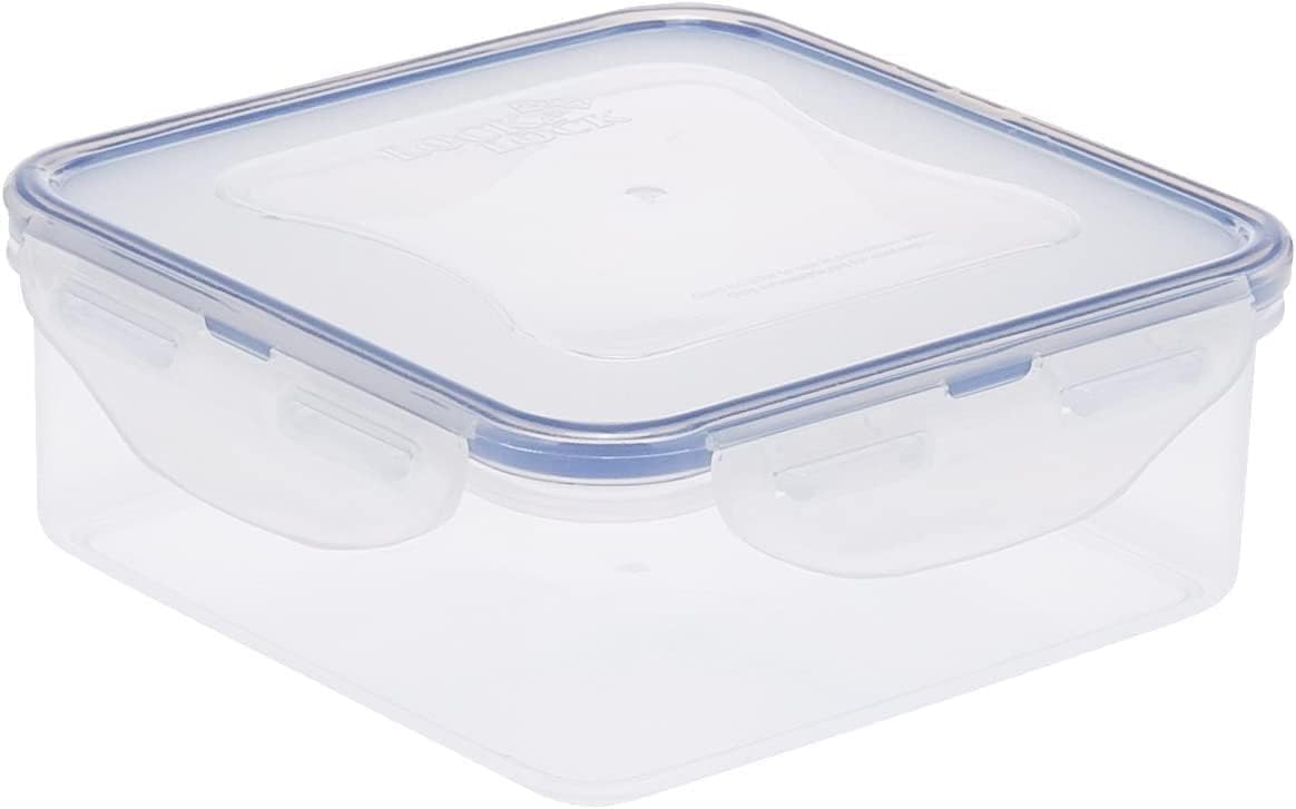 LOCK & LOCK Easy Essentials Pantry Food storage containers with lids / Pantry storage / Airtight containers, BPA free - Square - 11 cup - Great for Sugar, Clear