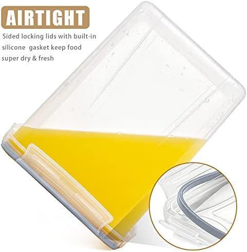 Wildone Large Food Storage Containers 5.2L /175oz, 4 Piece BPA Free Plastic Airtight Food Storage Containers for Flour, Sugar, Baking Supplies, Kitchen & Pantry Containers with 20 Labels