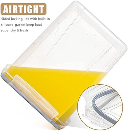 Wildone Large Food Storage Containers 5.2L /175oz, 4 Piece BPA Free Plastic Airtight Food Storage Containers for Flour, Sugar, Baking Supplies, Kitchen & Pantry Containers with 20 Labels