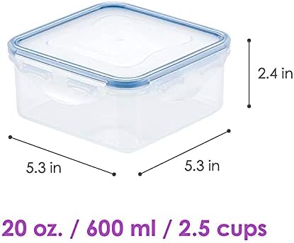 LOCK & LOCK Easy Essentials Pantry Food storage containers with lids / Pantry storage / Airtight containers, BPA free - Square - 11 cup - Great for Sugar, Clear