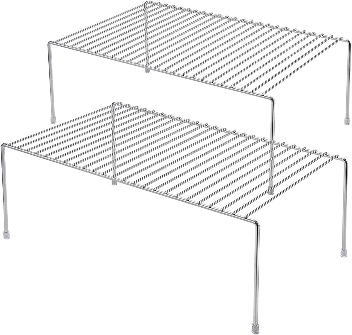 Cabinet Storage Shelf Rack Set of 2, Medium (13 x 9.4 inch) Rustproof Metal Wire Kitchen Cabinet Organizer and Storage, Cupboard Spice Shelf Rack for Plate, Dish, Counter & Pantry Organization