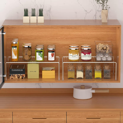 Cabinet Storage Shelf Rack Set of 2, Medium (13 x 9.4 inch) Rustproof Metal Wire Kitchen Cabinet Organizer and Storage, Cupboard Spice Shelf Rack for Plate, Dish, Counter & Pantry Organization